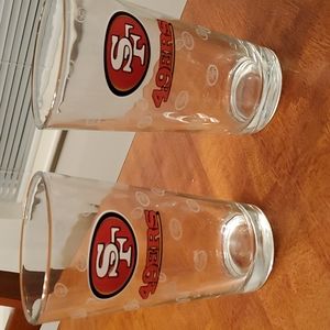 2  San Francisco 49ers pint glasses